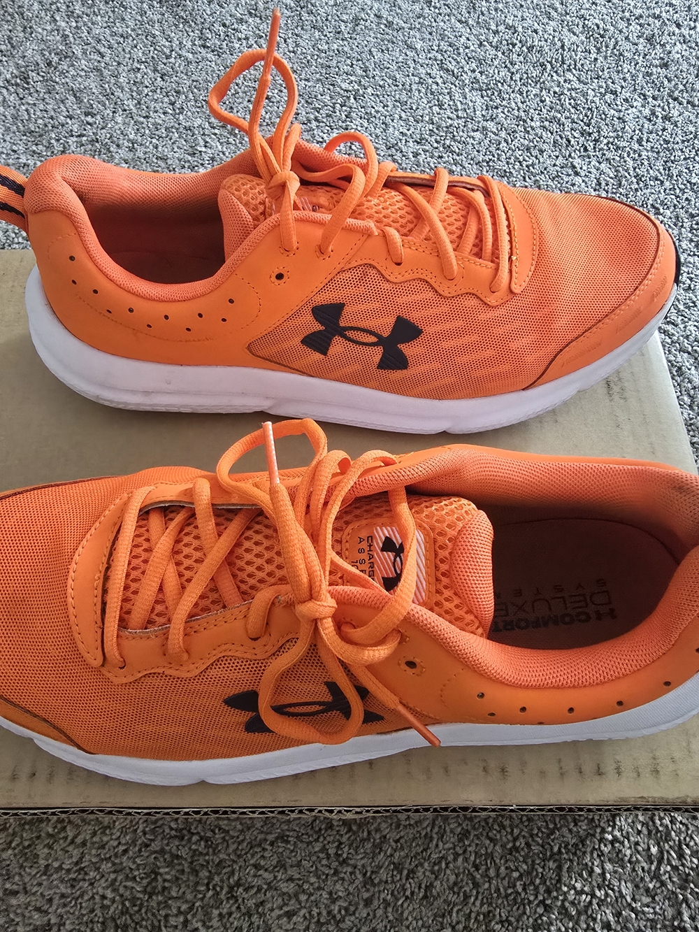 Under Armour Charged Assert 10 Bright Orange Athletic Sneaker Men 13 - Picture 3 of 5